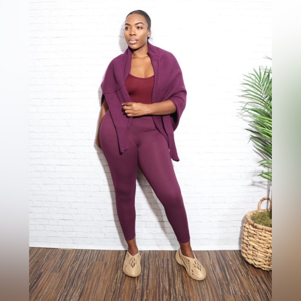 Knitted Sweater 3-Piece Legging | Plum